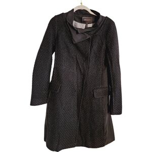 BCBGMaxeria Black Boucle Wool Blend Winter Coat Sz S